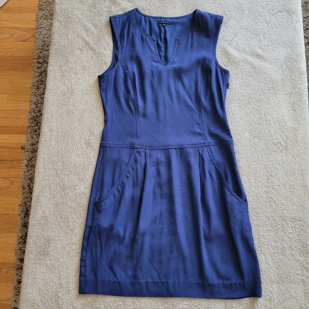 Theory Adalize Habitat blue sleeveless dress size 6​ - Picture 6 of 15